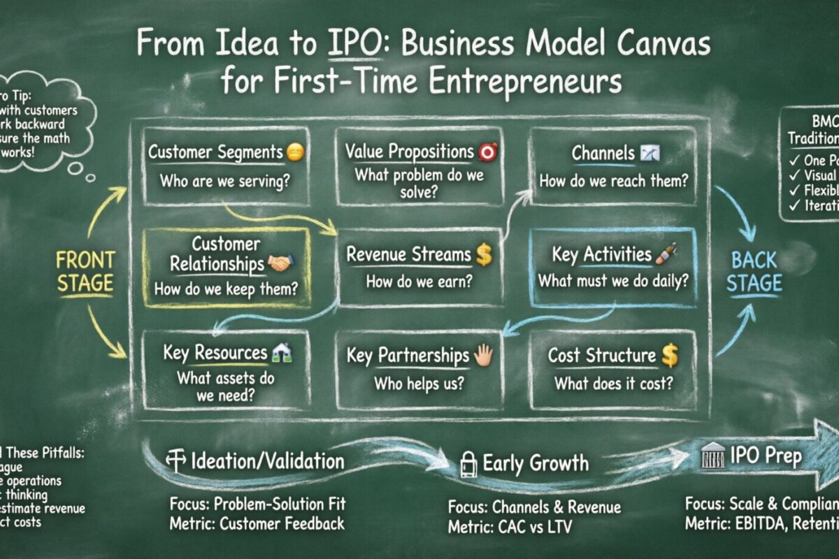Von der Idee zum Börsengang: Eine umfassende Anleitung zum Business Model Canvas für erste Unternehmer