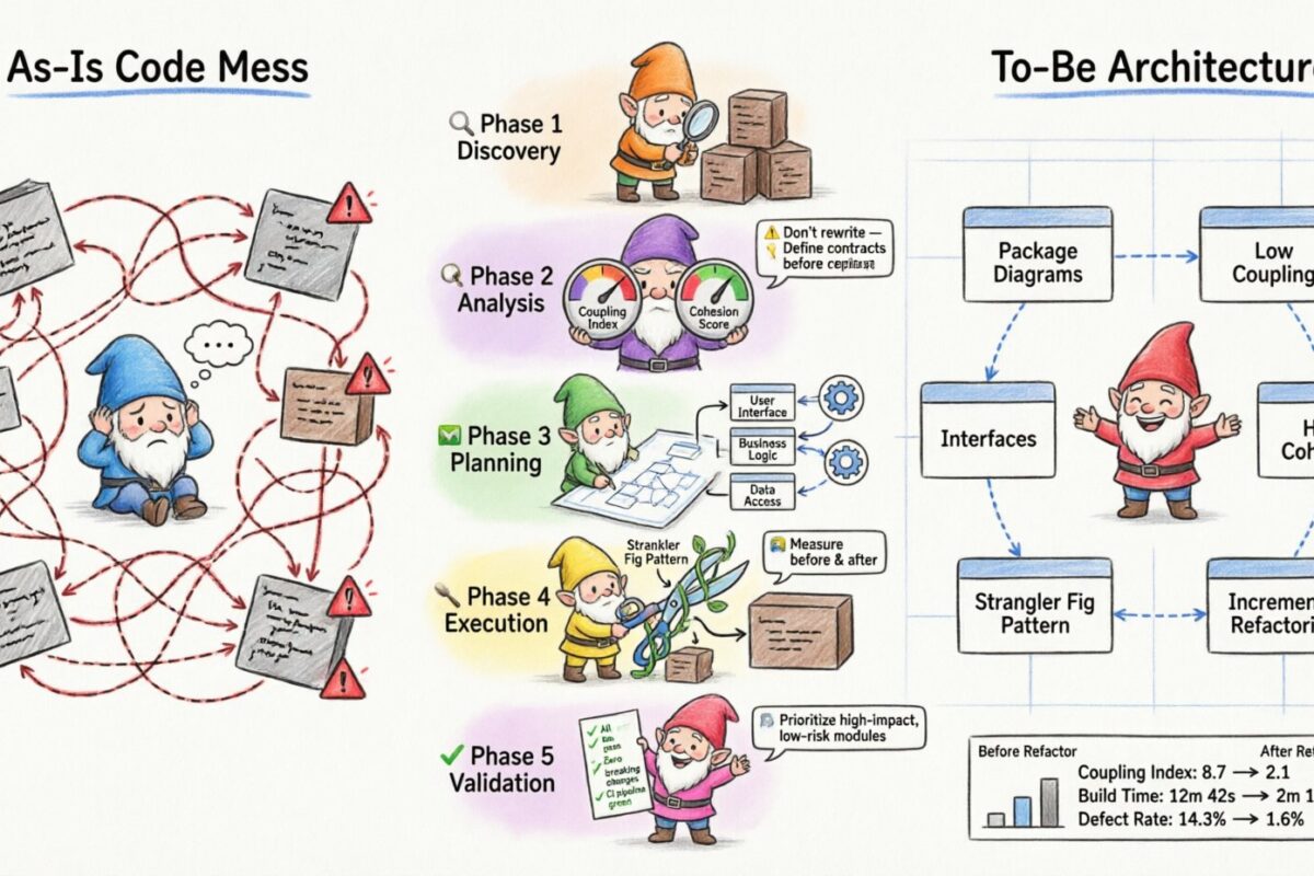 Estudio de caso: Refactorización de código heredado utilizando diagramas de paquetes