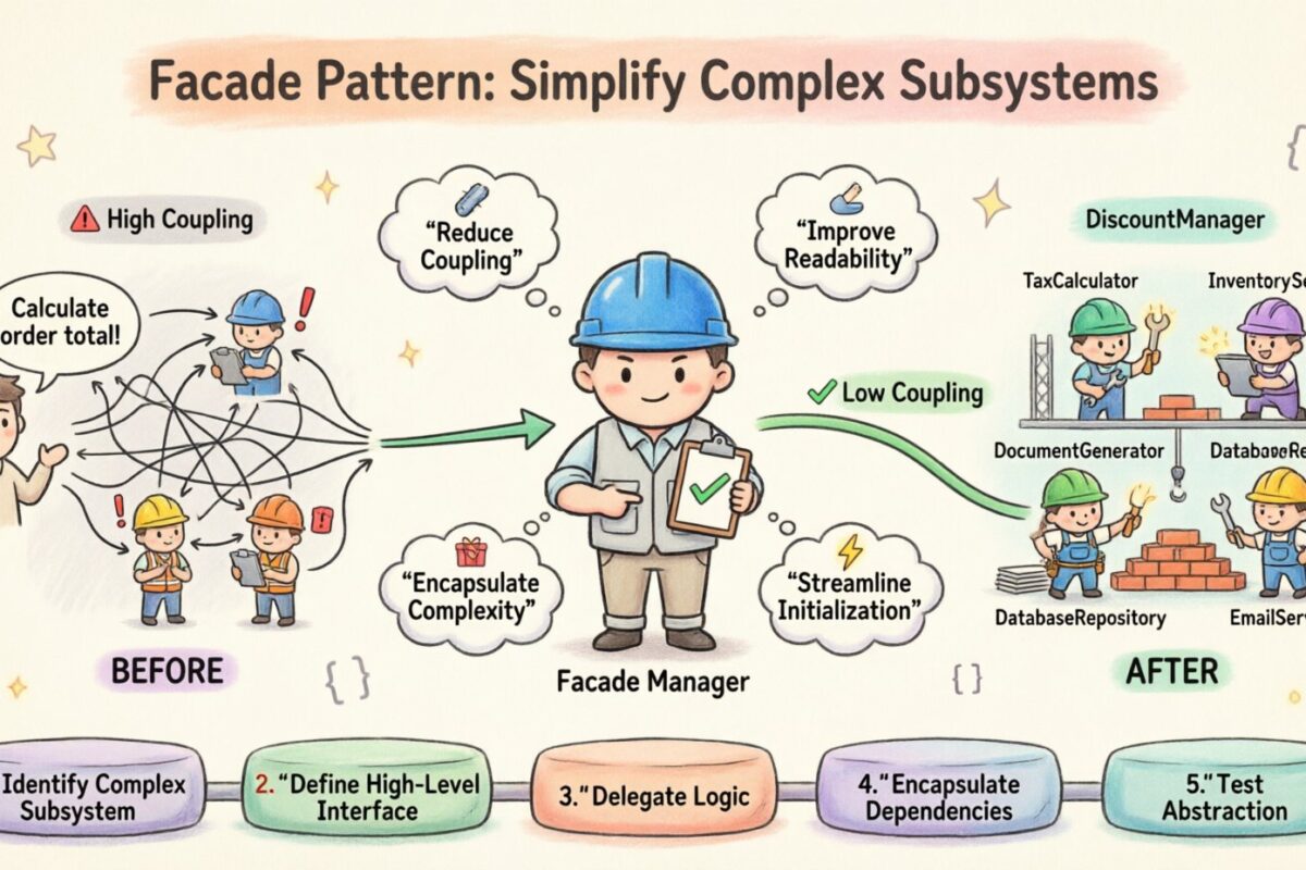 Guía OOAD: Patrón Fachada para Simplificar Subsistemas Complejos