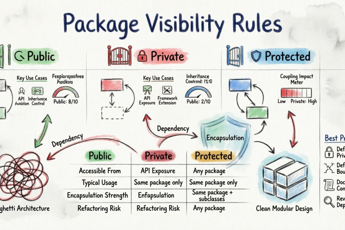 Análisis profundo de la visibilidad de paquetes: reglas privadas, públicas y protegidas