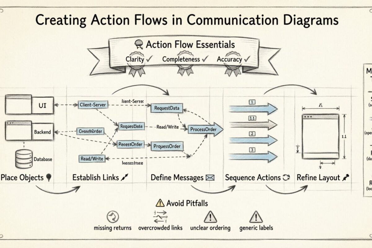 Tutorial: Guía paso a paso para crear flujos de acción en diagramas de comunicación