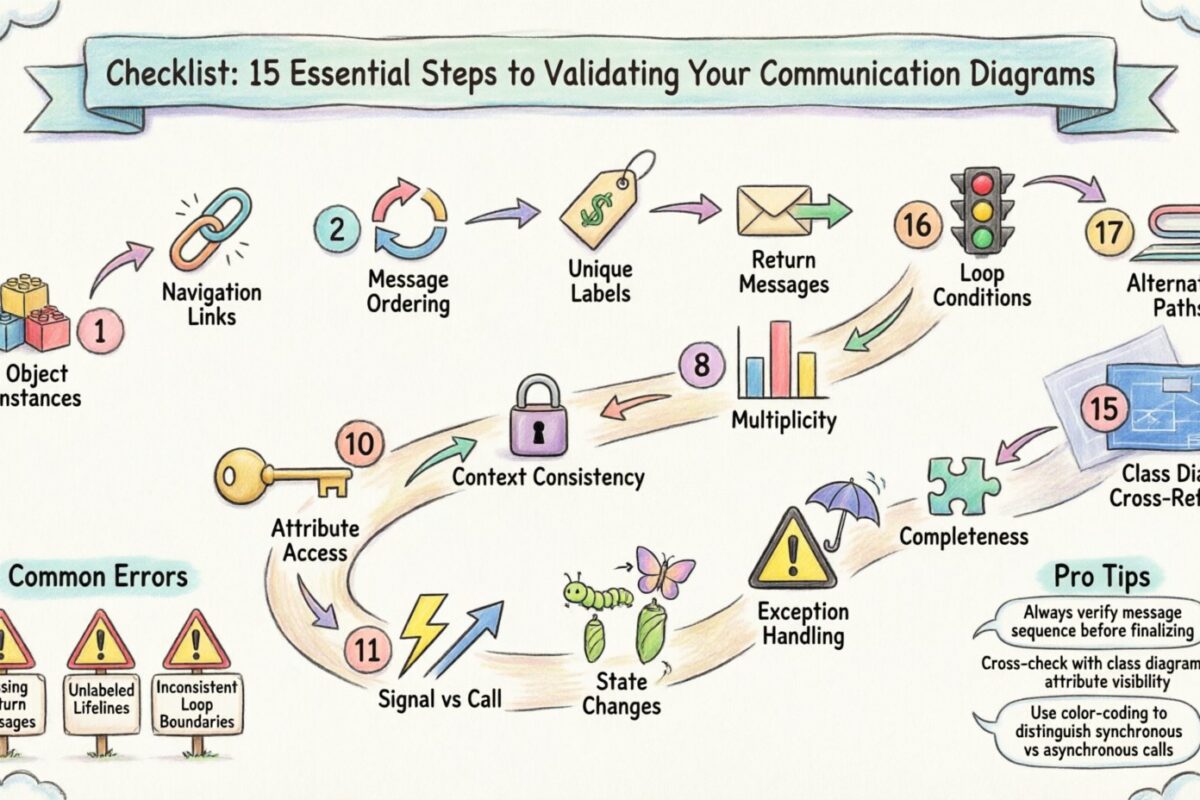 Lista de verificación: 15 pasos esenciales para validar sus diagramas de comunicación Lista de verificación: 15 pasos esenciales para validar sus diagramas de comunicación
