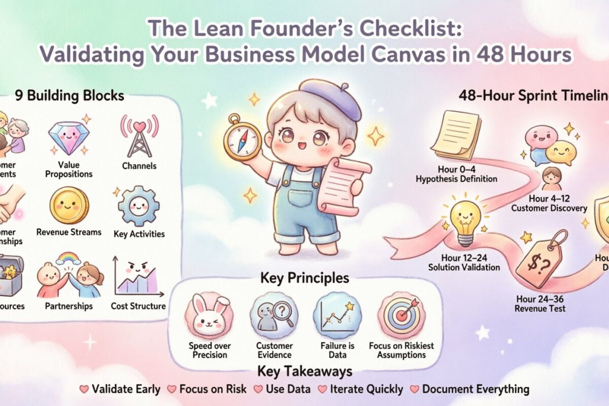 La checklist du fondateur agile : valider votre canevas de modèle d’affaires en 48 heures