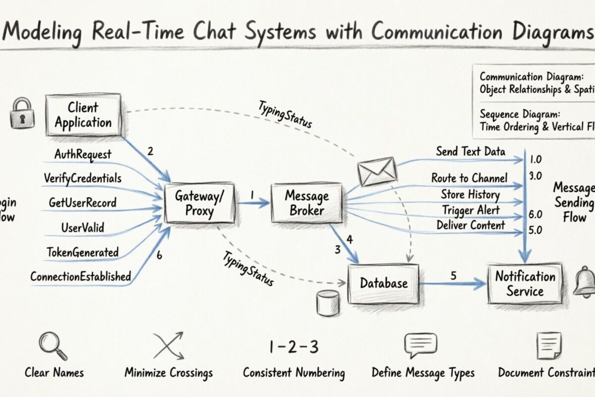Étude de cas : Modélisation des systèmes de messagerie en temps réel à l’aide de diagrammes de communication Étude de cas : Modélisation des systèmes de messagerie en temps réel à l’aide de diagrammes de communication