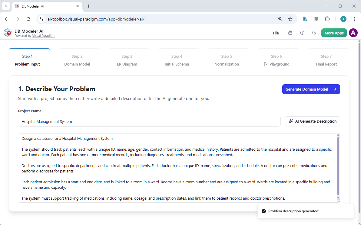 हॉस्पिटल डेटा मास्ट्री: डीबी मॉडेलर एआई के माध्यम से प्रोफेशनल डिज़ाइन