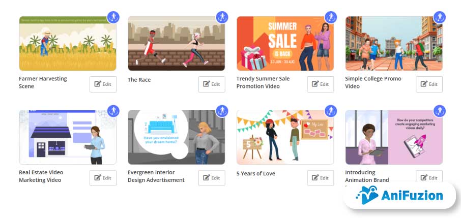 start with animation templates provided in AniFuzion