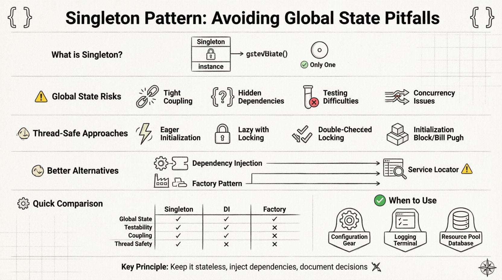 OOAD Guide: Using Singleton Pattern Without Global State Issues