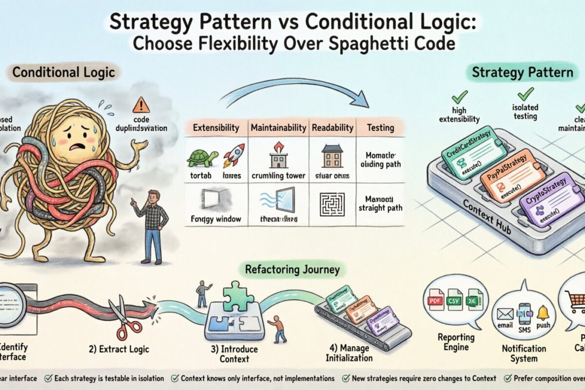 Strategy Pattern vs Conditional Logic Comparison