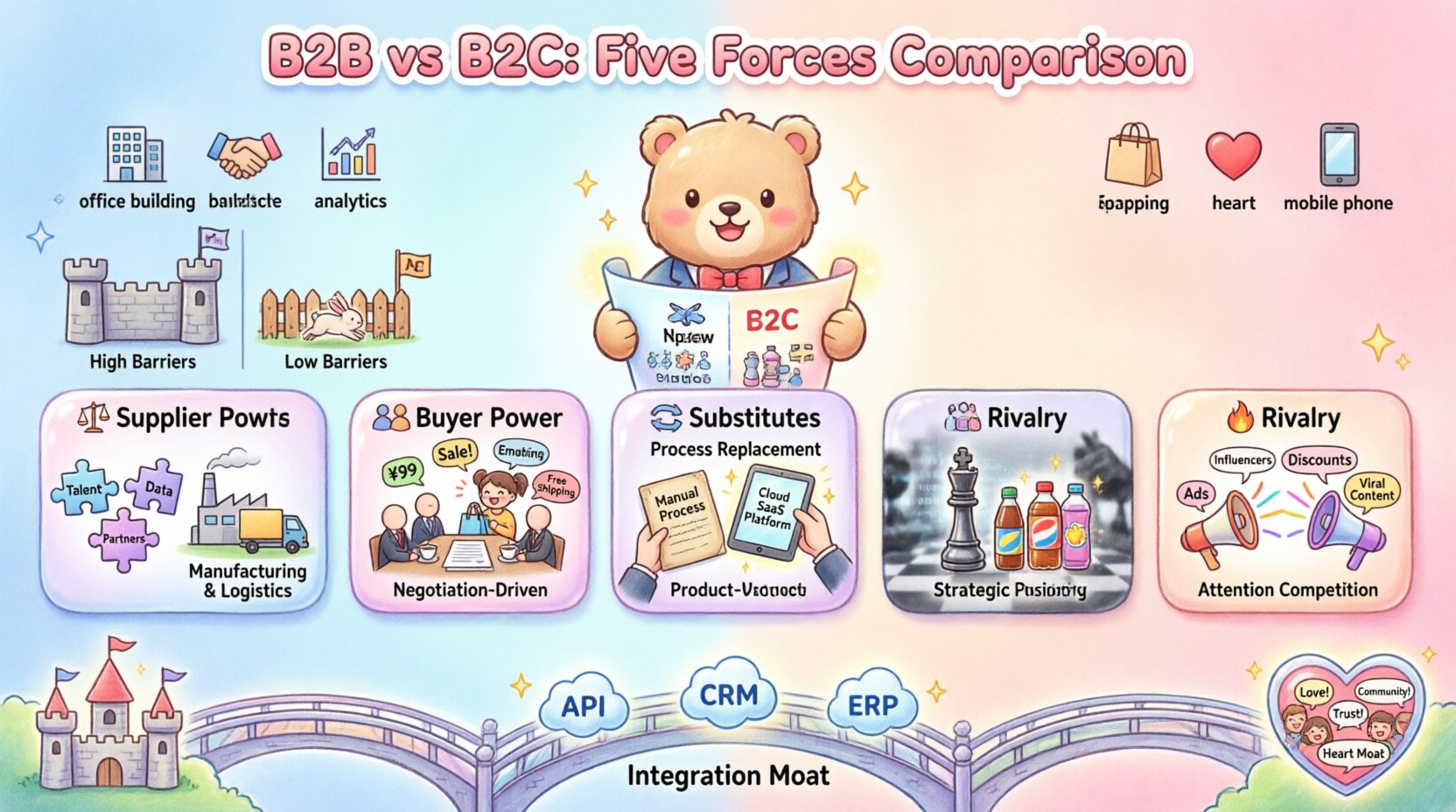 Comparing Markets: How Five Forces Analysis Changes from B2B to B2C Startups Comparing Markets: How Five Forces Analysis Changes from B2B to B2C Startups