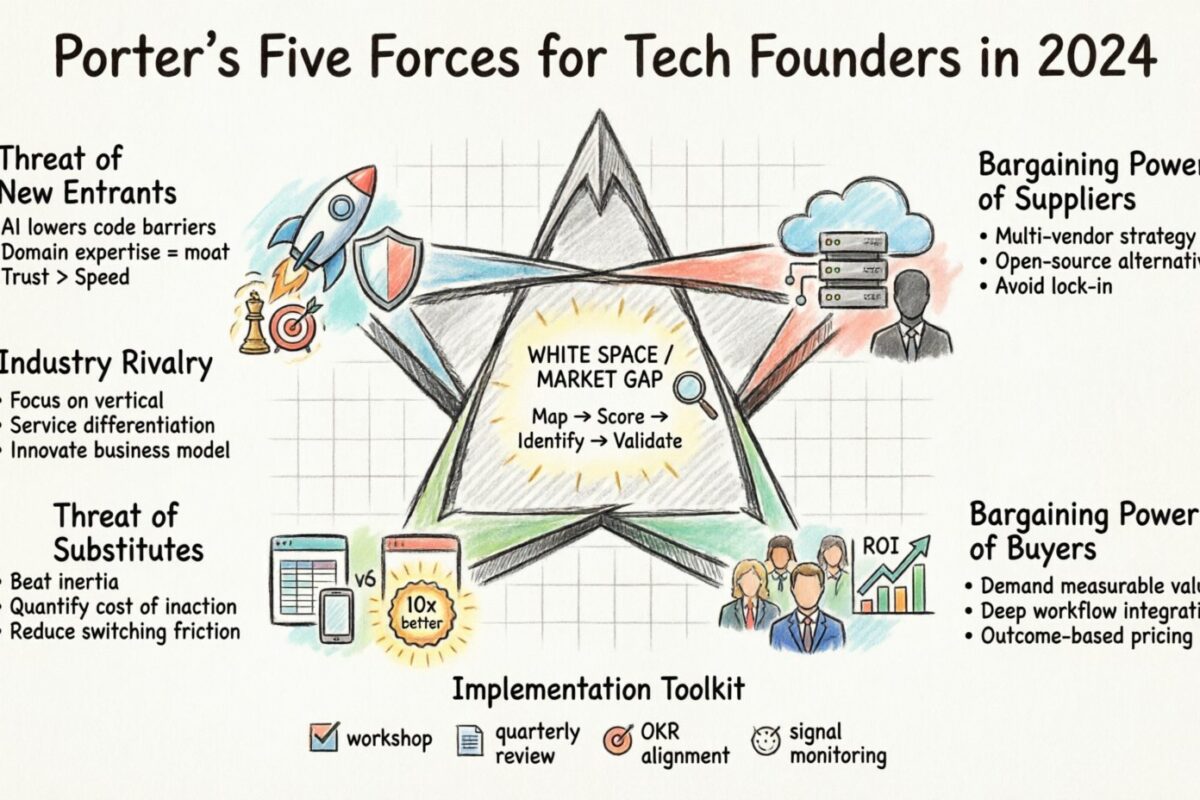 How Tech Founders Use Five Forces Analysis to Spot Market Gaps in 2024