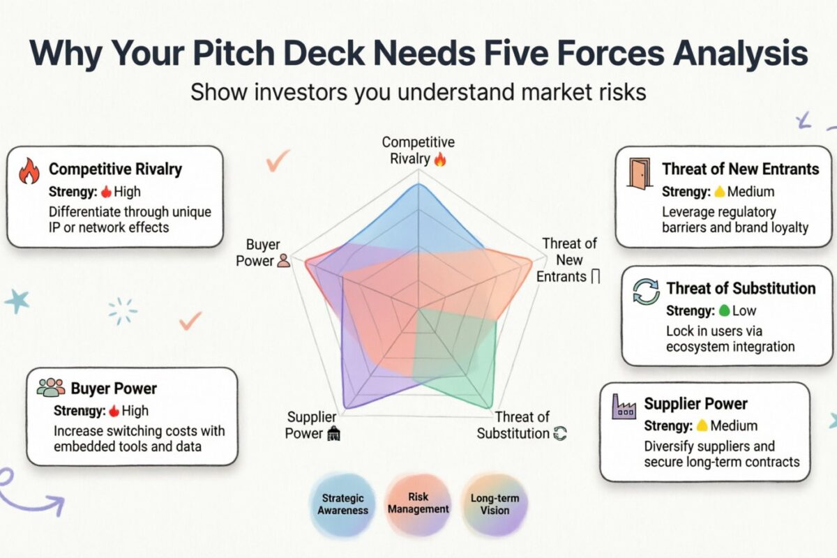 Why Your Pitch Deck Needs a Five Forces Analysis Section (And How to Write It)