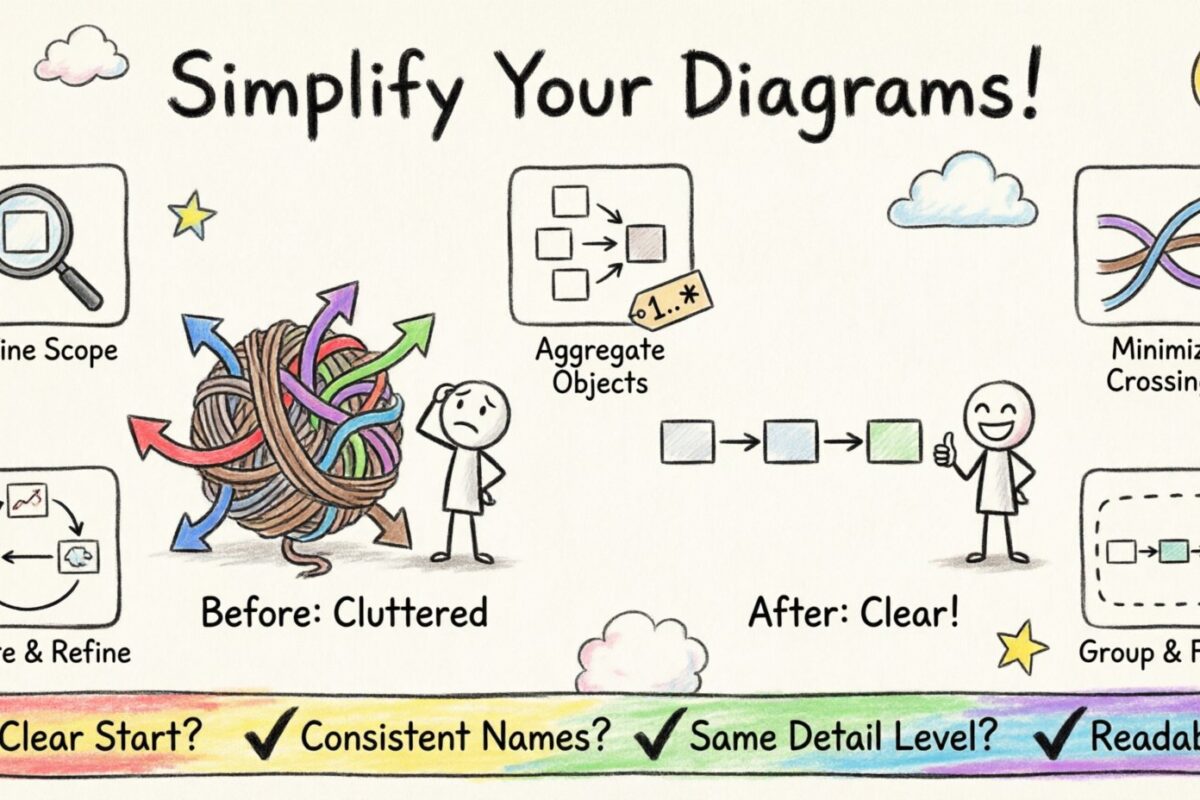 Avoiding Clutter: Strategies for Simplifying Dense Communication Diagrams