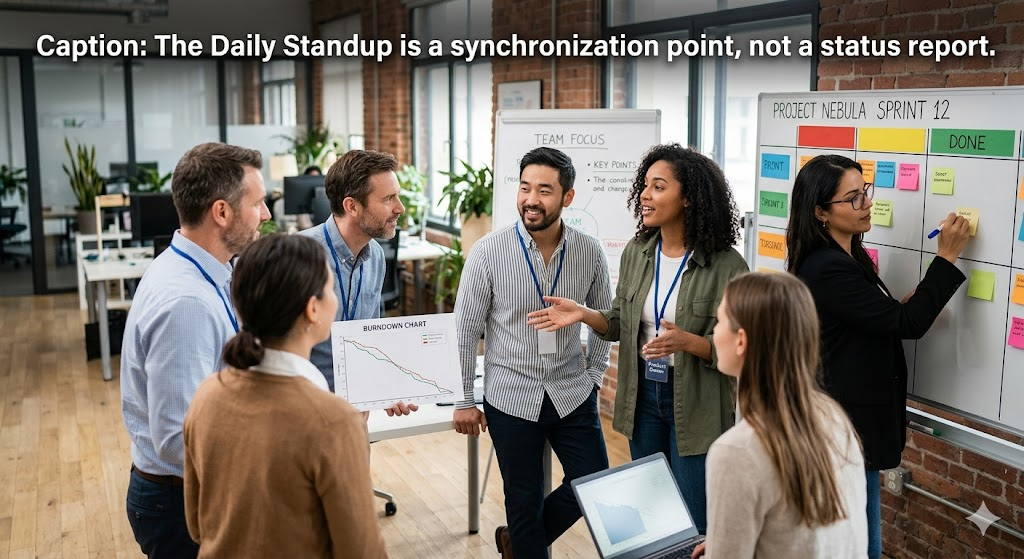 The Daily Standup is a synchronization point, not a status report.