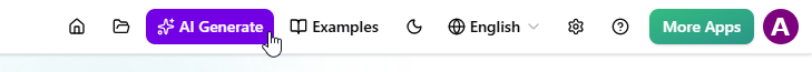 Click AI Generate to popup the AI diagram generation tool.